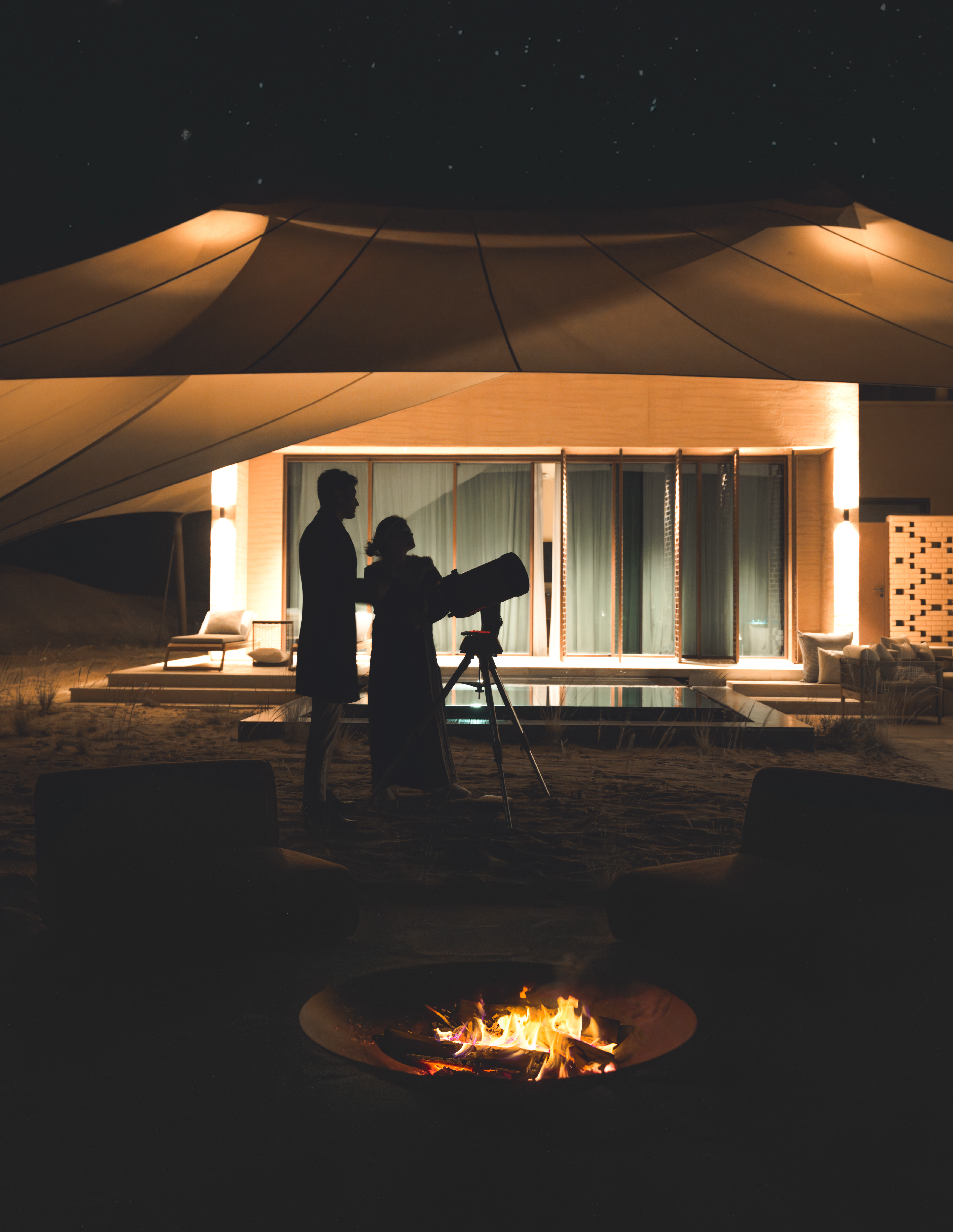 Couple Stargazing in AlUla